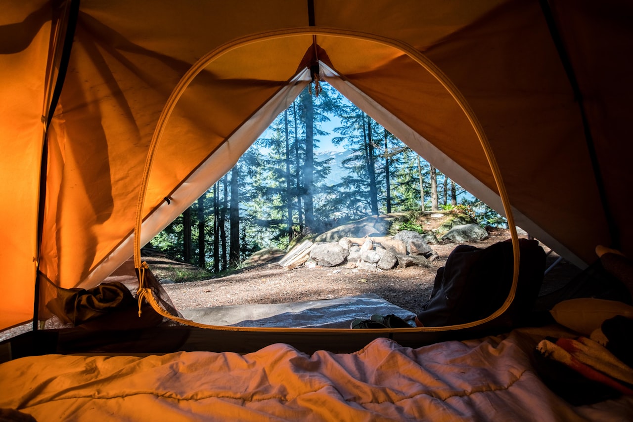 Camping tent in the outdoors